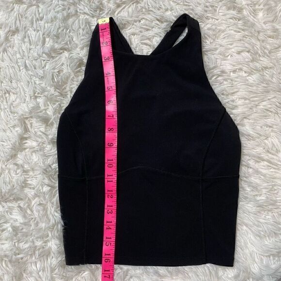 Lululemon Key To Balance Yoga Tank Top Black Crop Built in Bra Size 2 Athletic G - Picture 8 of 8
